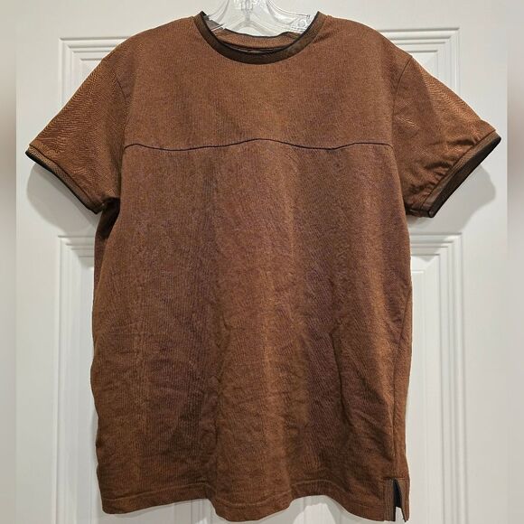 XRAY Jeans Brown Cute Short Sleeve Shirt, Size L - Picture 1 of 2